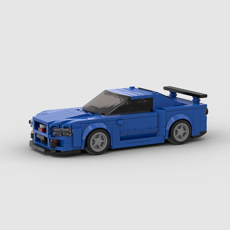 Compatible with Lego Small Particle R34Gtr Sports Car Moc Building Blocks DIY Educational Toy Model Assembly and Export Wholesale