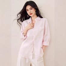 韩版时尚宽松雪纺衫外套女2025秋季新款设计感纯色休闲衬衫A6512