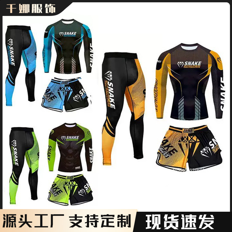 Wholesale Boxing Suit Fighting suit Sanda Muay Thai Suit Fighting Adult Children Shorts Sports Tight Clothes Training Suit