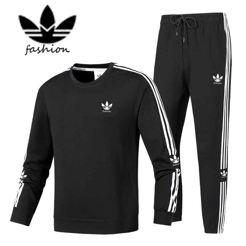 Cross-Border Men's Clothing 2026 Spring and Autumn Embroidered Crewneck Sweatshirt and Long Pants Sports Casual Set Men's Trendy Two-Piece Set