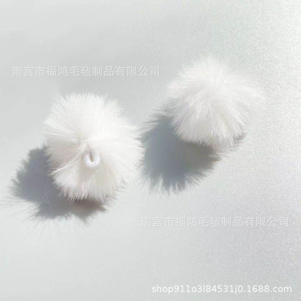 모조 토끼 모피 공 3mm 봉제 펜던트 인공 모피 볼 DIY 보석 액세서리 골동품 헤어 액세서리 꽃 심장 액세서리 소재