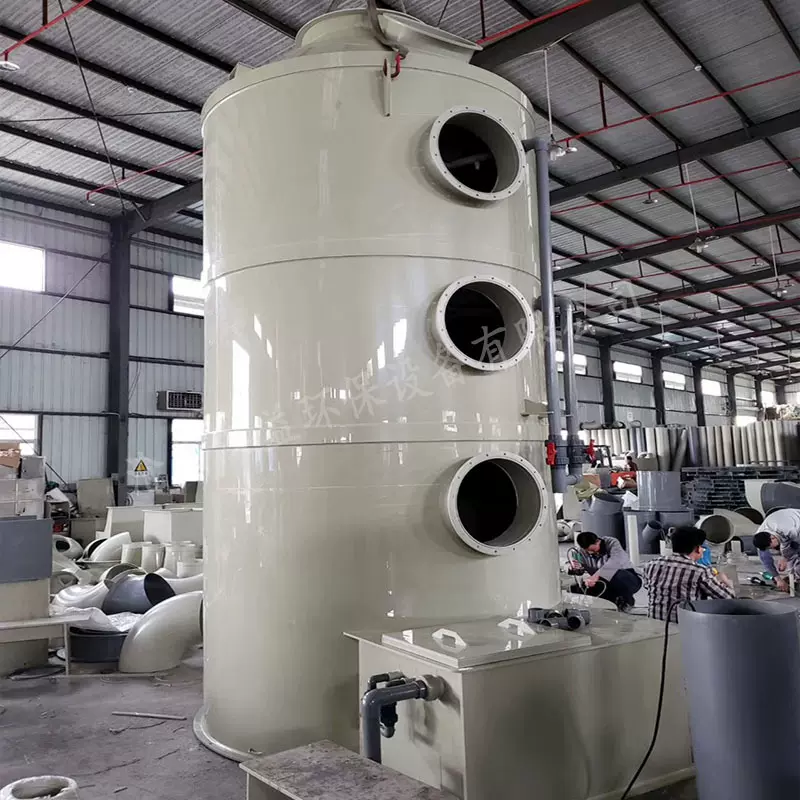 定制水膜喷淋式脱硫除尘器工业水洗酸雾净化废气处理设备pp喷淋塔