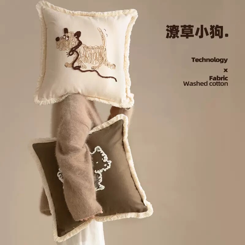 Casual Puppy Sofa Cushion Living Room Decorative Luxury High-End Bay Window Pillow Cushion Cover
