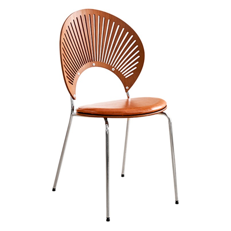 Silla de madera maciza nórdica Silla de comedor SILLA DE taburete trasero francés retro MEDIADOS DE-antiguo simple mesa de comedor y silla cosmética