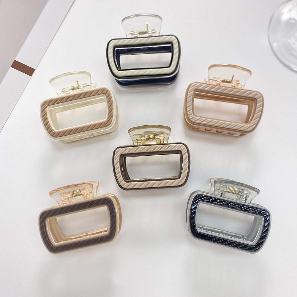 5.5cm small size hair clip half tie hair striped hairpin children's hair volume less hair clip simple plate hair grip headdress factory_voghion.com