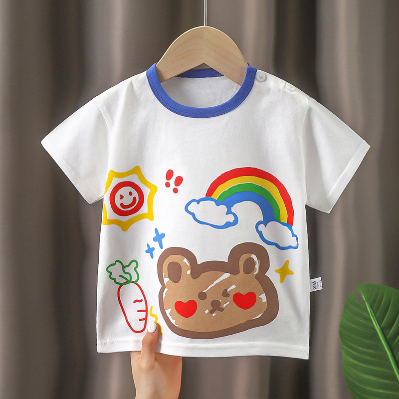 子供用半袖Tシャツ 純綿A級 夏の新作 男の子 赤ちゃん 女の子 綿100％服 韓国風子供服|undefined