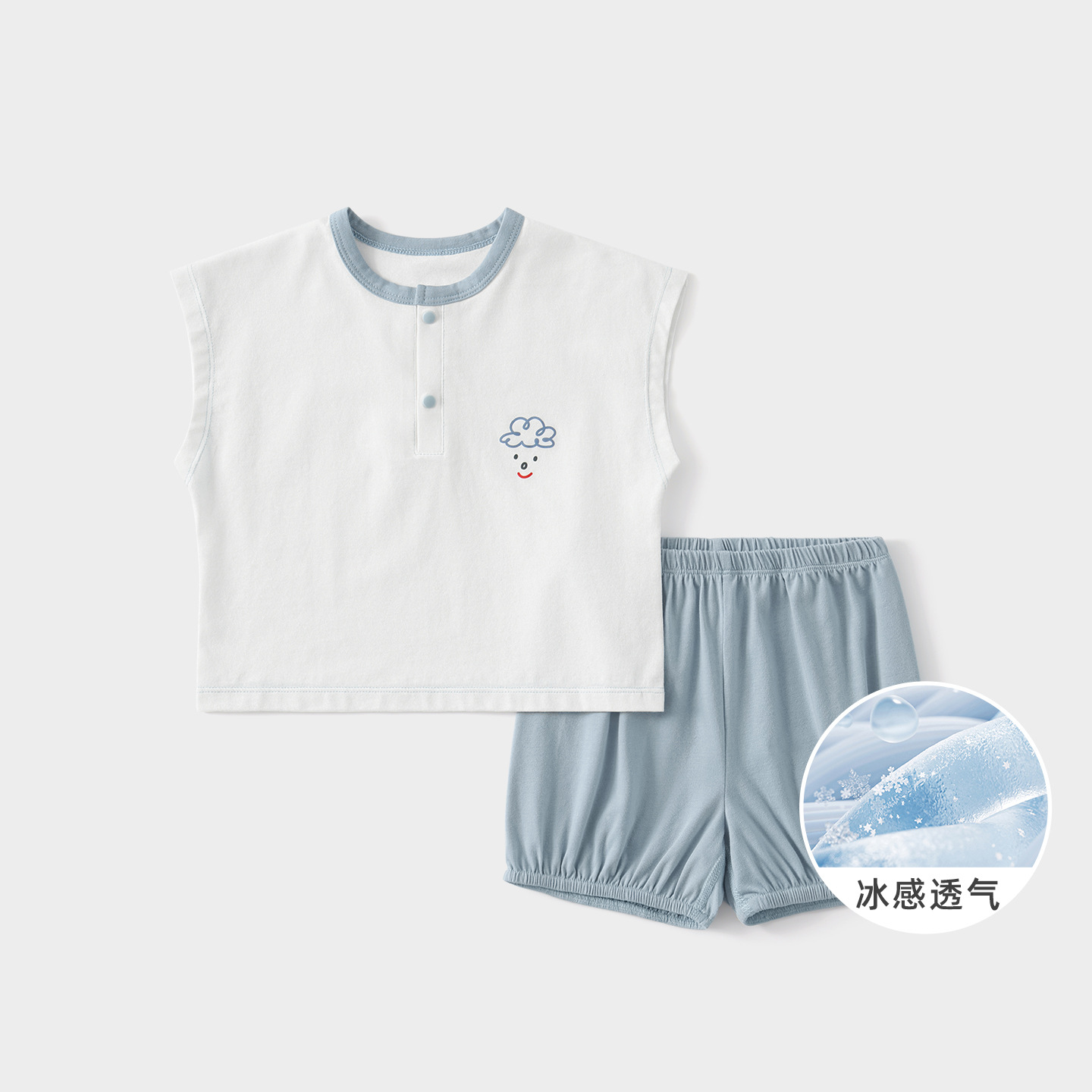 Trajes de bebés de verano para niños sin mangas pijamas delgados para niños y niñas separación de ropa de verano para bebés