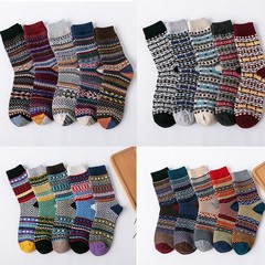 Winter New Arrival: Women's Thickened, Chunky-Knit Ethnic-Style Rabbit Wool Socks – European & American Style Women's Socks