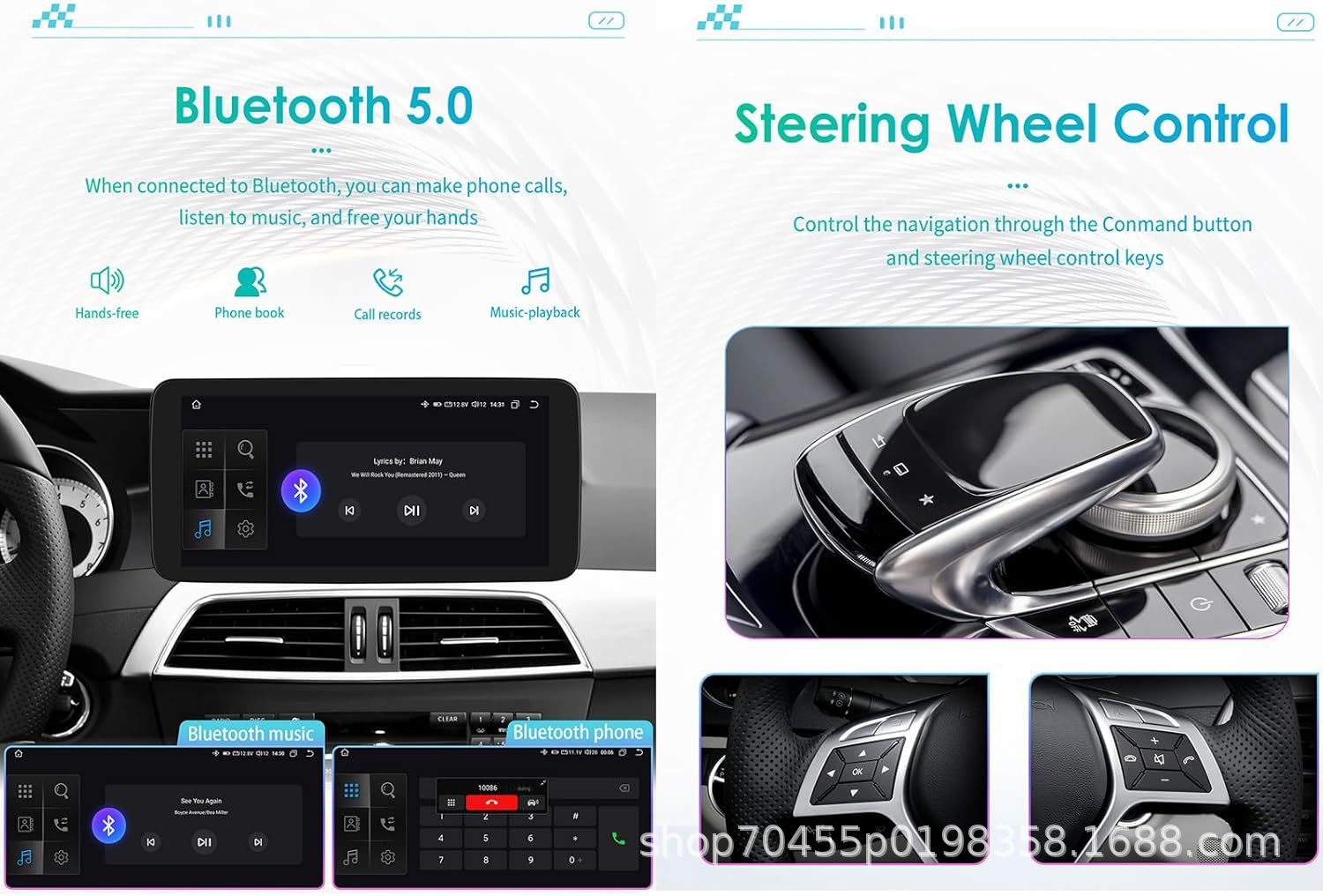 Suitable for 08-10 Mercedes-Benz C- Class W204 S204 NTG4.0 Android large screen GPS navigation Carplay