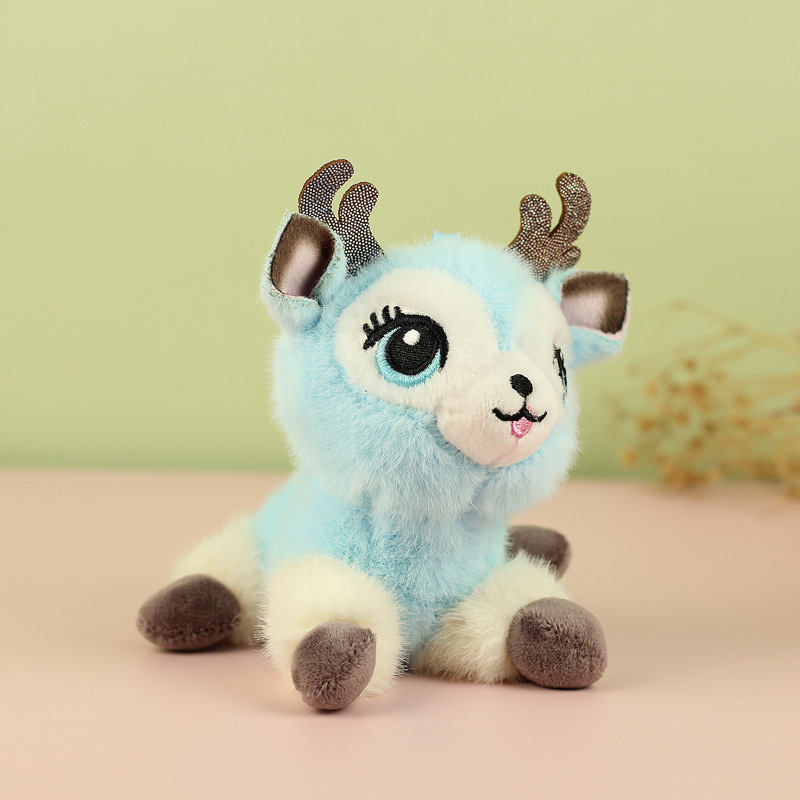 Cutie ciruela ciervo colgante juguetes de peluche Navidad ciervo muñeca bolsas colgante muñeca llaveras muñecas de tela