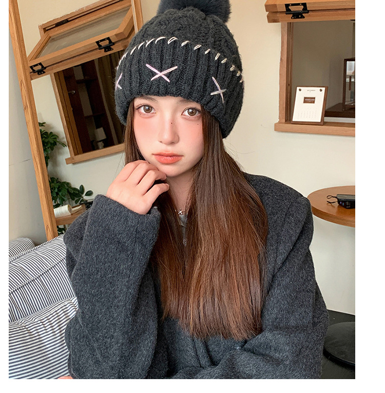 Suéter de punto para mujer, ideal para otoño e invierno. Forrado con polar, grueso, cálido, versátil, con protección para las orejas, corte holgado y amplio para la cabeza._voghion.com