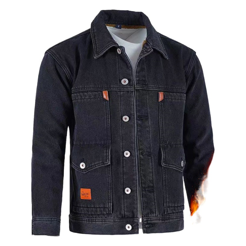 Otoño e invierno forro polar cálido chaqueta de mediana edad marca de moda japonesa de los hombres de gama alta multi-Bolsillo ropa de trabajo suelta más tamaño chaqueta de moda