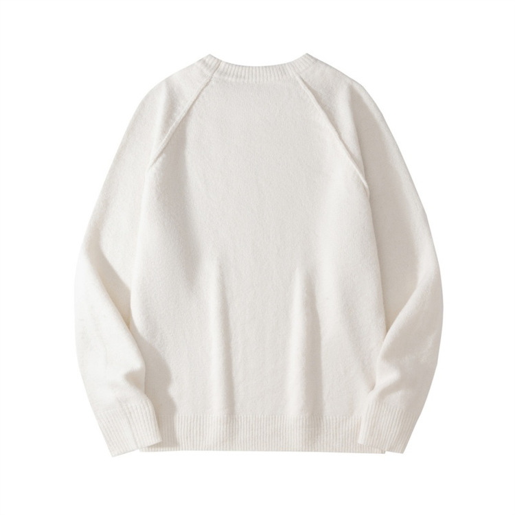 Pull en tricot minimaliste pour homme - Pull ras du cou à manches raglan pour un look décontracté et hivernal. Tendances mode_voghion.com