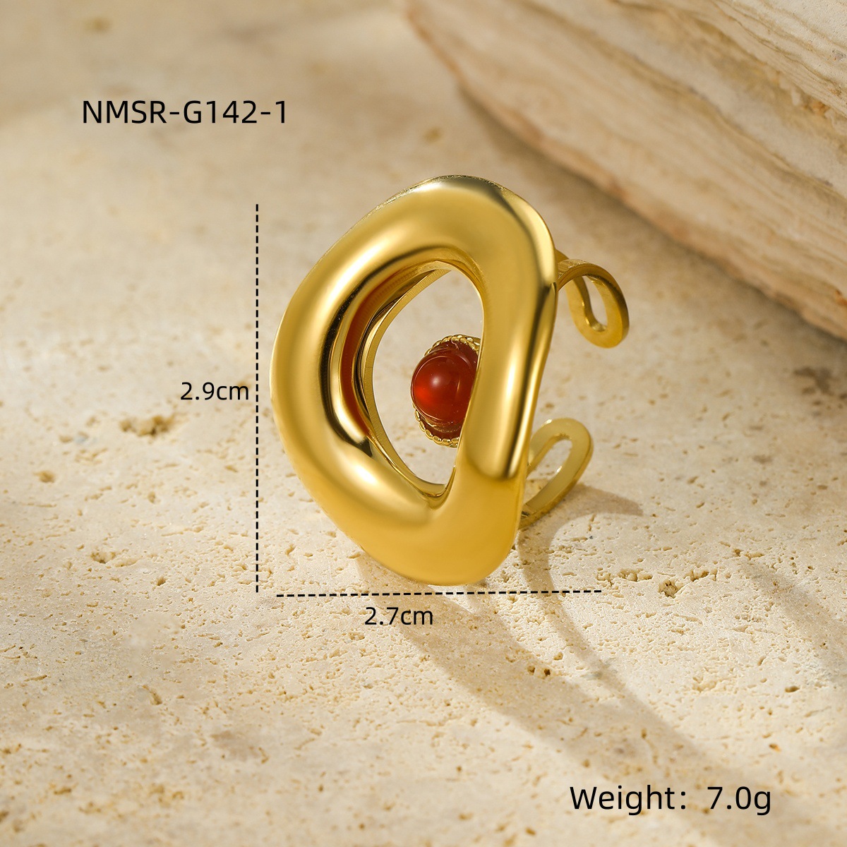 Rings Classification 1 Piece Quantity Holiday, Daily Occasion PVD Coated Real Gold Plated Solid Color 304 Stainless Steel Simple Style Classic Style Waterproof Non Tarnish Rings
