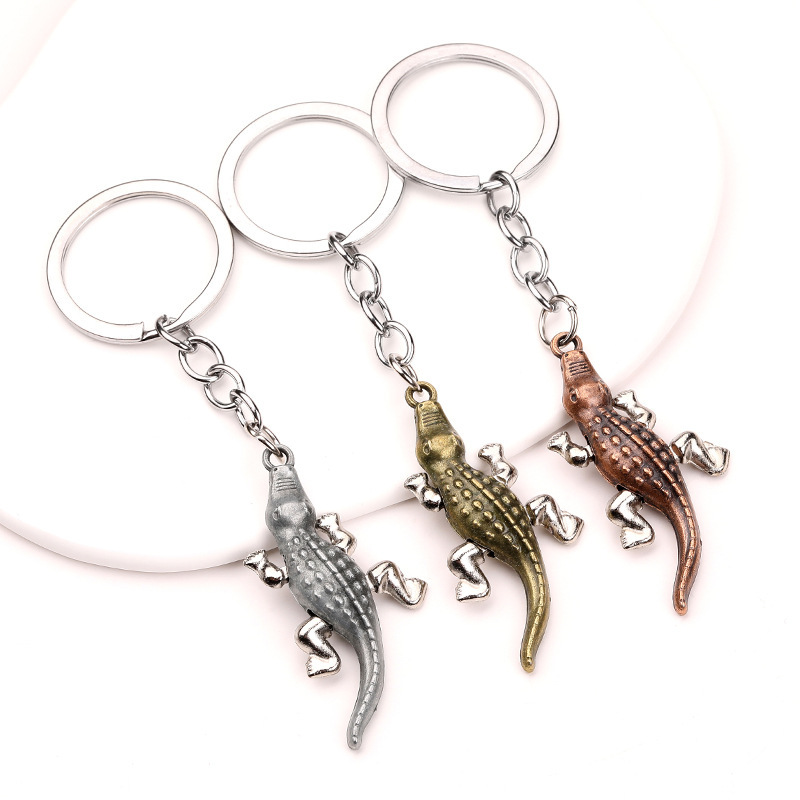 Creative personality alligator car key chain small alligator key ring couple cartoon backpack pendant activities small gift