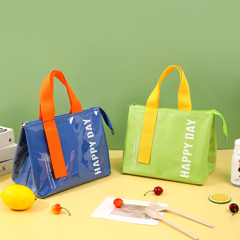 Bolsa de almuerzo portátil de PVC bolsa de almuerzo a prueba de agua bolsa de almuerzo para estudiantes de oficina bolsa de almuerzo bolsa de hielo al aire libre aislamiento térmico para llevar caja de almuerzo