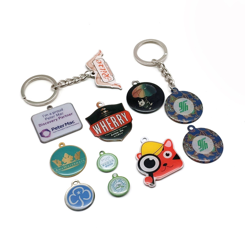 不锈钢金属吊牌滴胶狗牌双面印刷滴胶吊坠刻字空白圆形定logo牌做