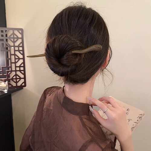 Simple antique style ~ sandalwood hairpin for women, high-end hairpin, elegant hairpin,  new cheongsam accessories