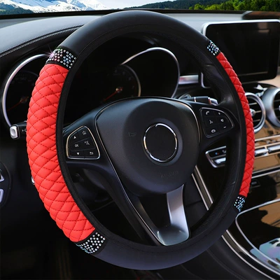 Factory Direct Sales Cross-Border Colorful Steering wheel cover - red-36-38cm