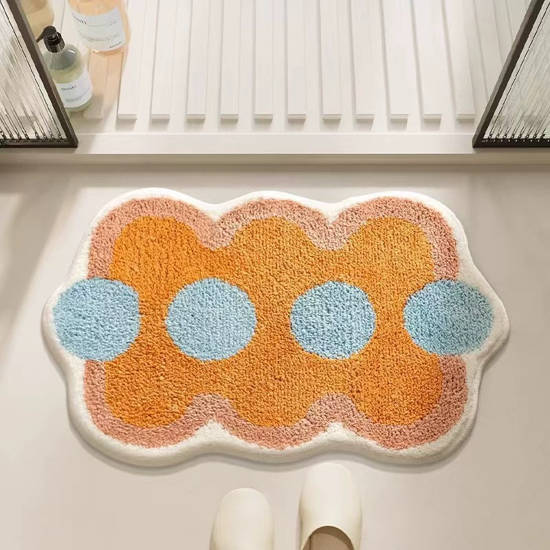 现代简约地垫家用浴室门口踩脚软垫厂家供应可水洗仿羊绒吸水地垫