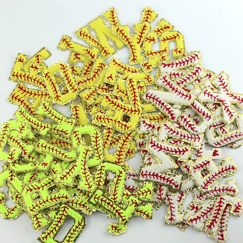 Бейсболную и софтбол буквы и цифры, полотенце, клеевой пакет, с вышивкой