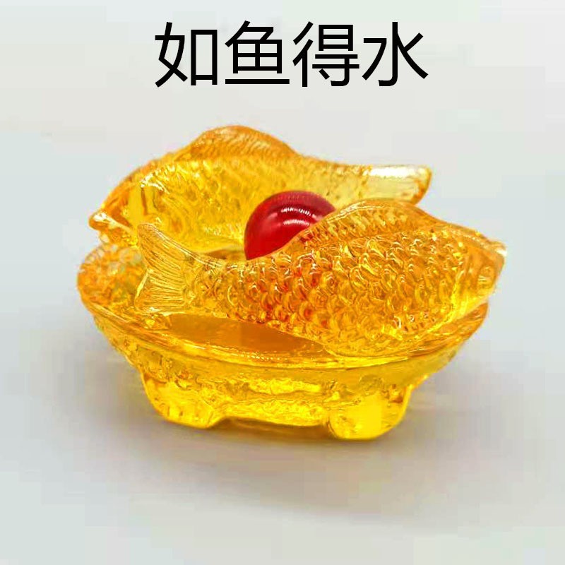 供應新款水晶魚擺件紀念品玻璃工藝品客廳開業喬遷家居擺件