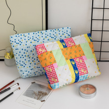 少女心韩式大容量收纳包格子碎花卡通纸巾化妆方便携带拉链袋子包