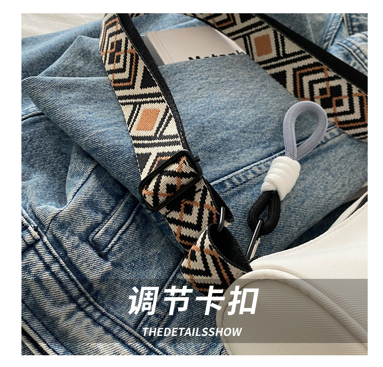 Canvas bag for women 2024 new autumn and winter versatile dumpling bag, casual and sporty wide-shoulder crossbody bag for women undefined