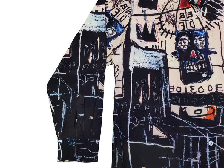 Camicia casual uomo basquiat heaven tokyo a maniche lunghe_voghion.com