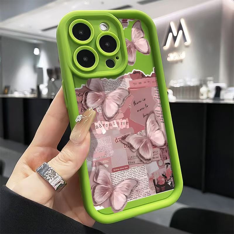 Butterfly Daily Is Suitable for Apple 17Pro Mobile Phone Case Iphone16/15/14 Durable Anti-Fall Protective Cover Cross-Border