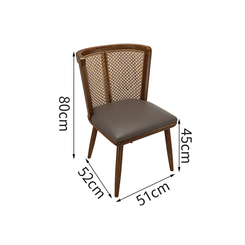 Sillas de comedor de diseño personalizadas para hoteles de alta gama, sillas de ratán de madera maciza, sillas de ocio, venta al por mayor comercial.