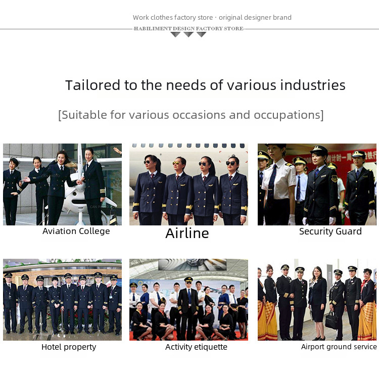 Stewardess-Mantel Damen Mittellanger Herbst- und Winter-Wollmantel für Flugkapitän/Pilot/Bodenabfertigung am Flughafen_voghion.com