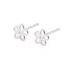 Small design earrings flower-shaped, Korean style, simple and elegant design, flowered, trend of season, 2023 collection