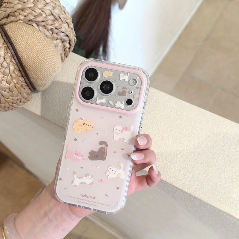 Korean-Style Foundation Makeup with Multiple Kittens iPhone 16 Pro Max Apple 15 Pro Phone Case 17 Pro Protective Cover Cute Korean-Style Foundation Makeup with Multiple Kittens iPhone 16 Pro Max Apple 15 Pro Phone Case 17 Pro Protective Cover Cute