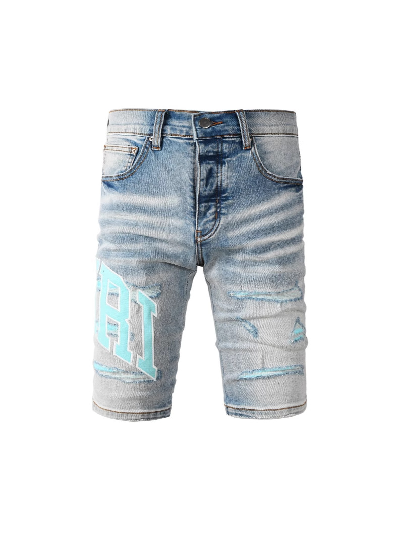 Comercio exterior transfronterizo Europa y América marca de moda Amiri Hip Hop callejera Hip Hop agujero hacer viejos jeans