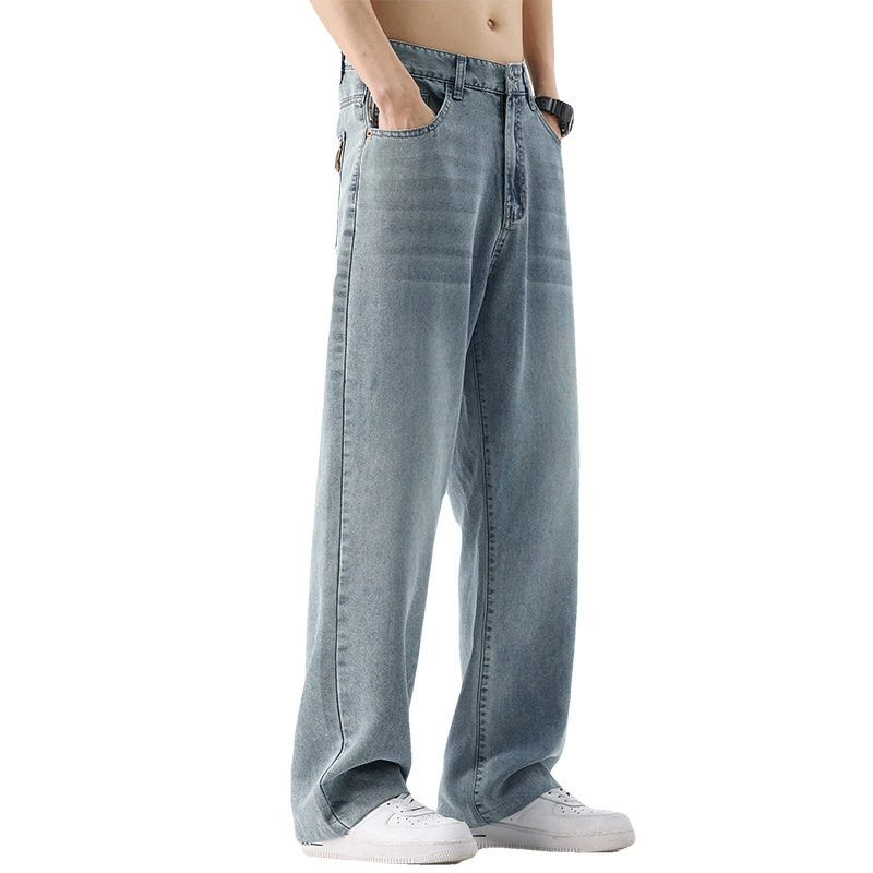 Summer thin loose straight jeans, comfortable trousers