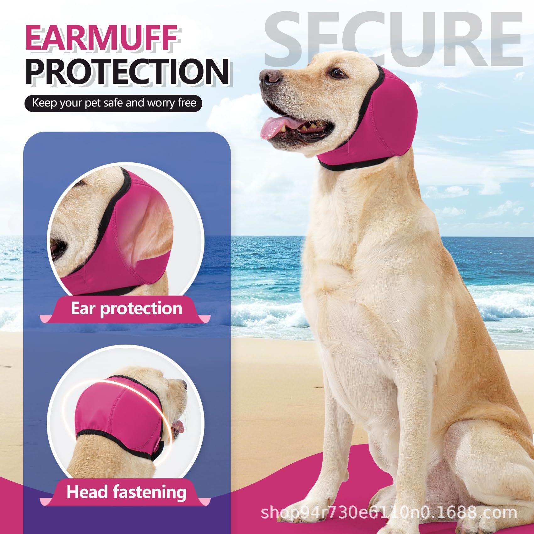 Amazon Dog Calming Headband Summer Swimming Waterproof Anti-Startle Ear Muffs Noise Reduction Sound Insulation Emotional Calming Headgear