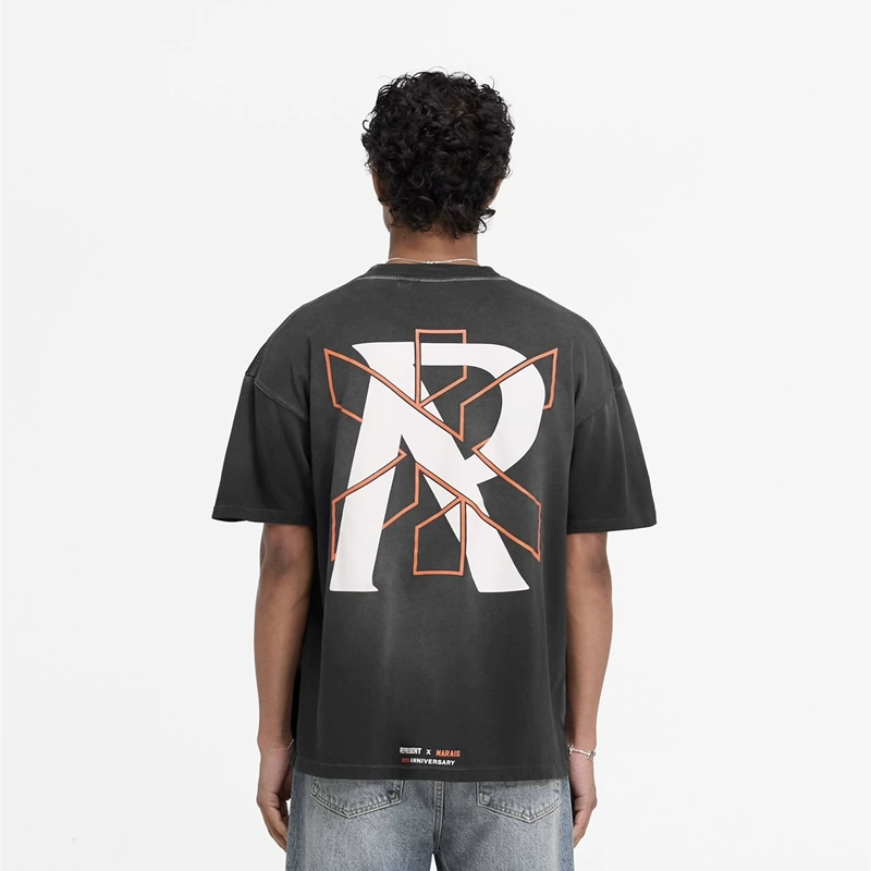 REPRESENT REP Американский модный бренд в стиле ретро, ​​свободная футболка с короткими рукавами для мужчин и женщин