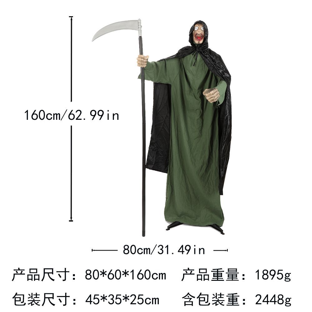 Decoración de Halloween, fantasma colgante, control de voz, fantasma luminoso eléctrico, llamada fantasma, acción a gran escala, sala secreta de fantasmas, decoración de fiesta, accesorios