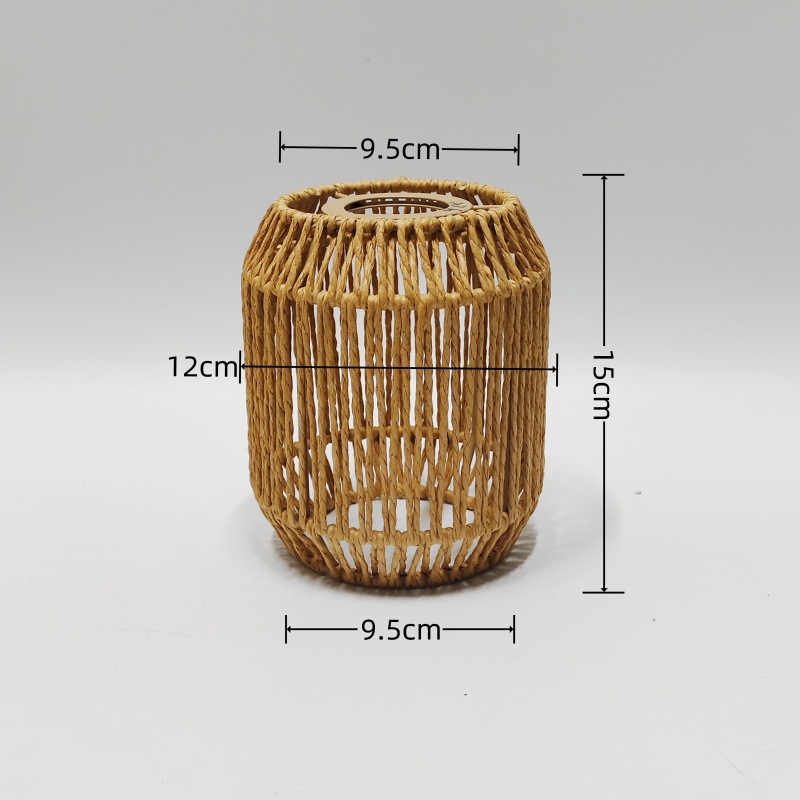 Nuevos productos transfronterizos Lámpara de mesa Pantalla de lámpara Iluminación creativa Cuerda de papel Pantalla de lámpara tejida Araña de dormitorio Decoración de restaurante de camping