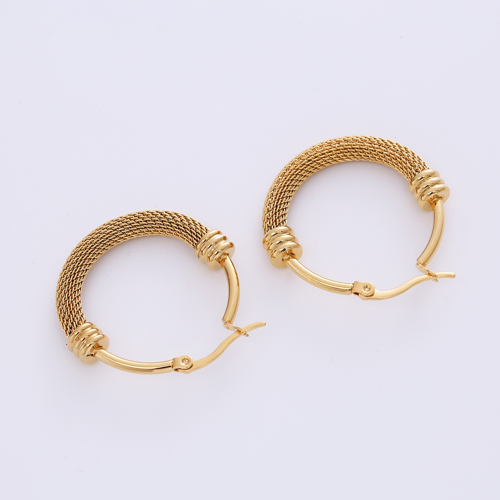 Fashion Circle Titanium Steel Earrings Plating Stainless Steel Earrings