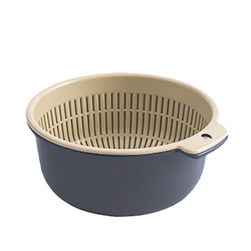 Doppelwandiger, verdickter Obstteller aus Kunststoff für den Haushalt, Wohnzimmer, Couchtisch, Küche, runder Gemüseteller_voghion.com