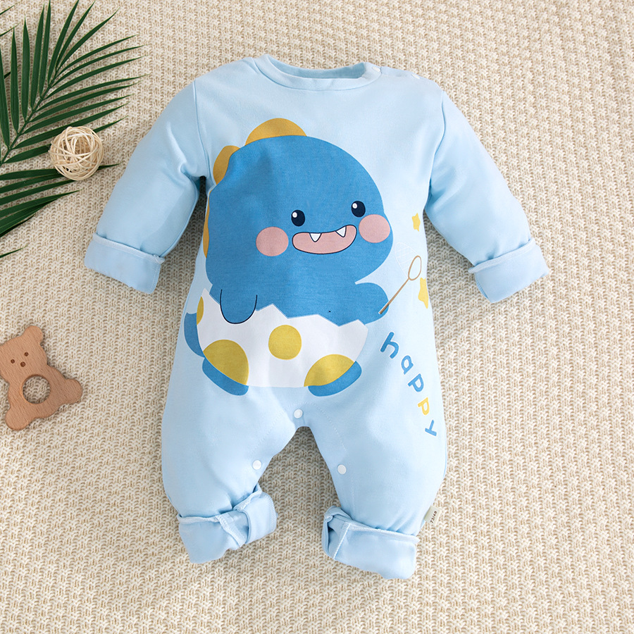 Vestido de una pieza de bebé de anime de primavera y otoño, un tipo de mameluco de manga larga de algodón puro, ropa de recién nacido, vestido de gatear para bebés, vestido de un año