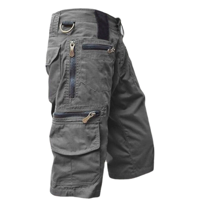 Трансграничные укороченные брюки мужские свободные прямые летние тенденции большого размера повседневные брюки мульти сумка шорты мужской экспресс-распродажа