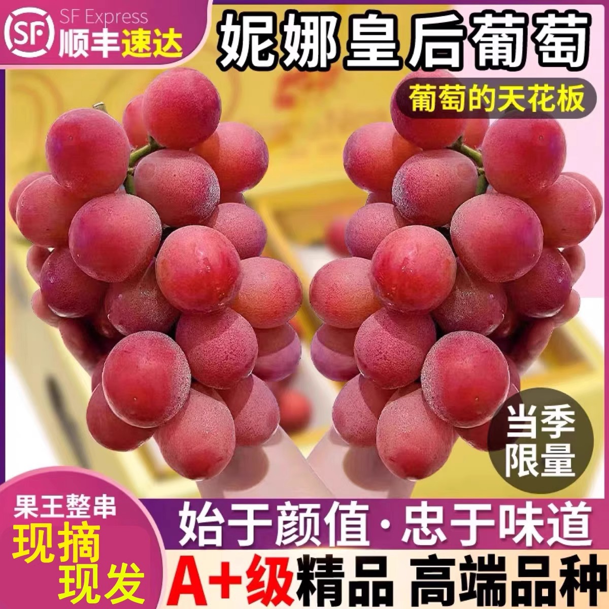 Nina Queen Nina Princess grapes are now picked and grown. Pregnant women have seasonal fresh fruits and grapes. Free shipping with SF Express.