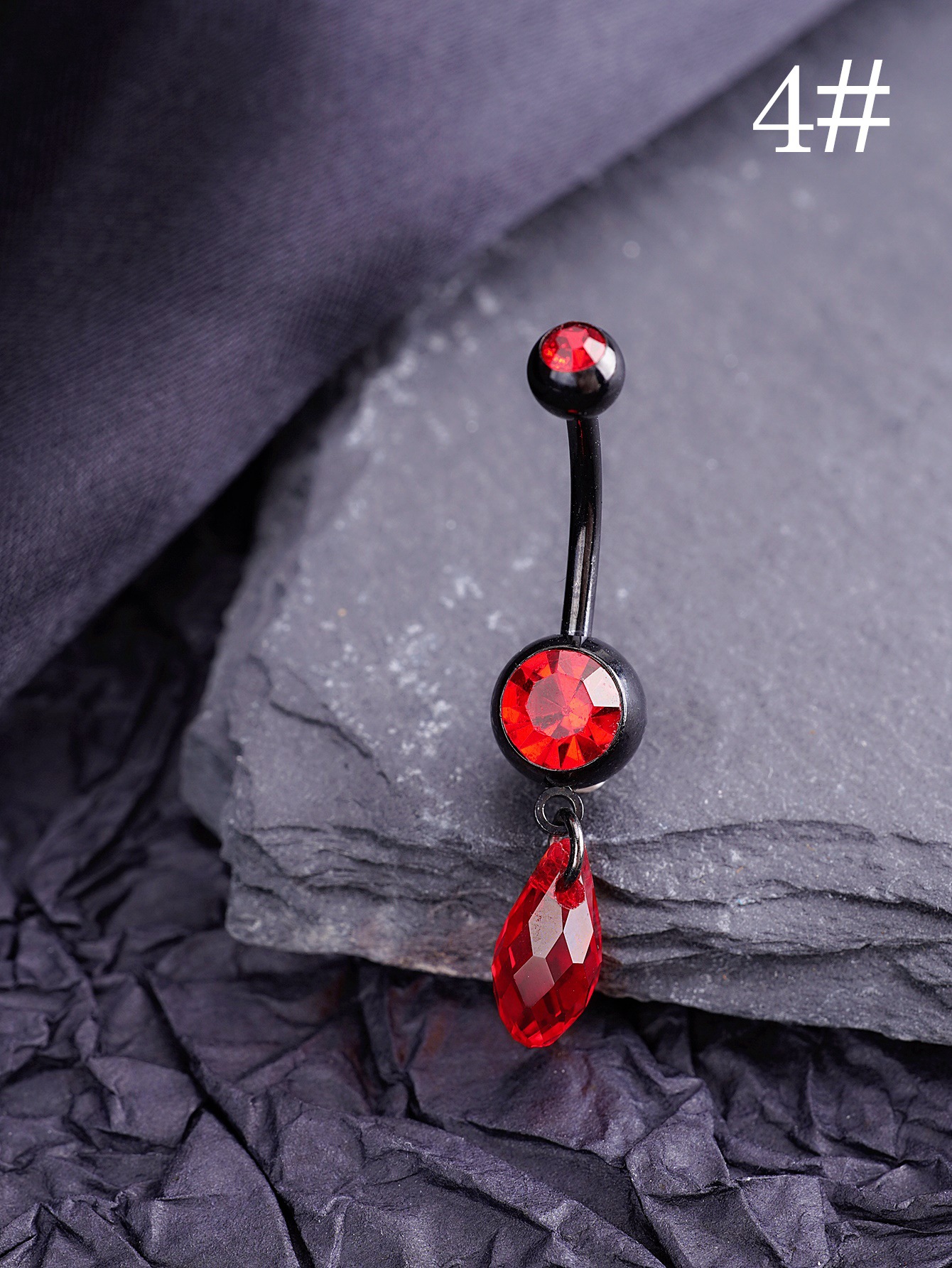Gothic Belly Button Ring Stainless Steel Heart Moon Cross Style_voghion.com