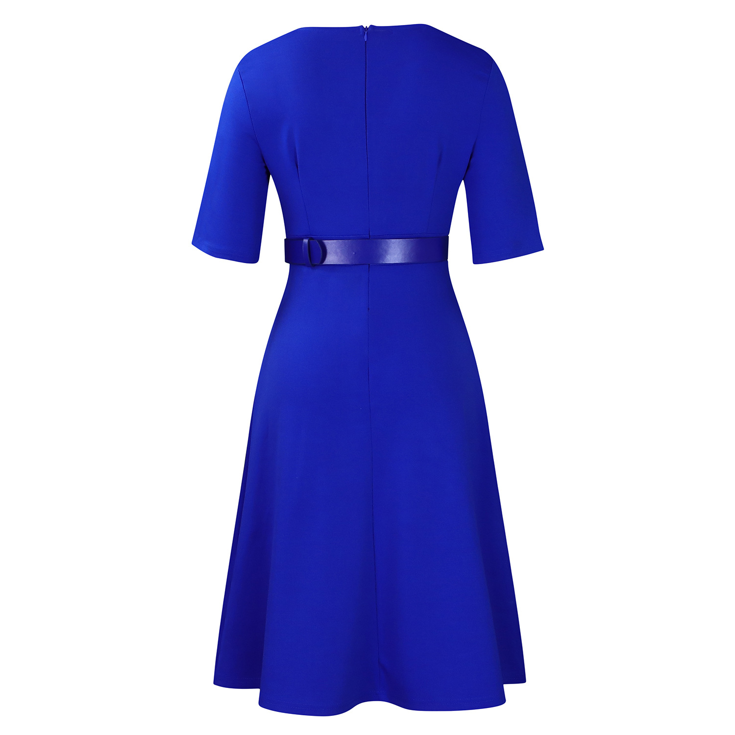 Wholesale Women's Elegant Style Temperament Commuter Belt Solid Color Daily Round Neck Pullovers Half Sleeve A- Line Skirt display picture 55