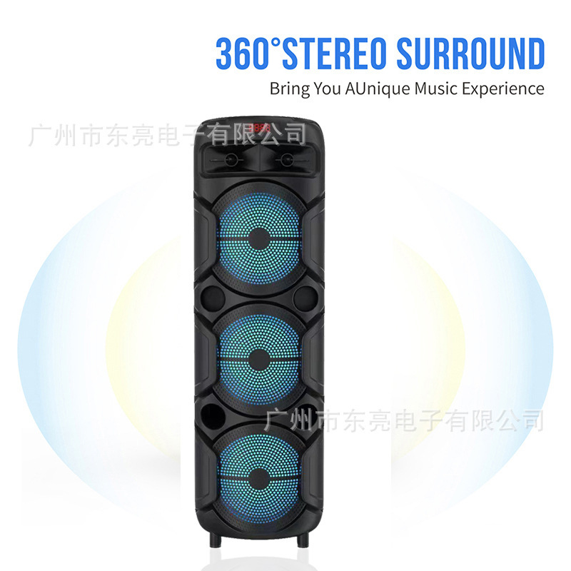 DR-8839 東南アジア向けBluetoothスピーカー ポータブル屋外用高出力カラフルライト ワイヤレスマイク 重低音スピーカー|undefined