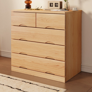 L$Hl$H Solid Wood Chest of Drawers Modern Simple Home Drawer Cabinet Small Apartment Living Room Wall Storage Cabinet Bedroom