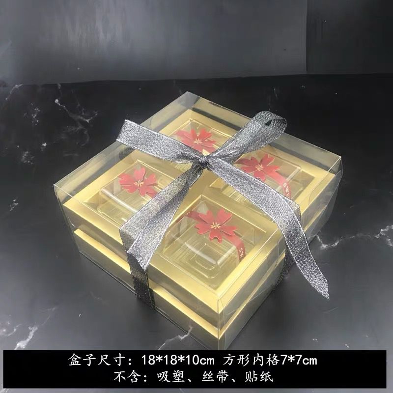 Caja de embalaje de pastel de luna transparente, 4 cápsulas, 6 cápsulas, caja de regalo, bolsa de regalo, caja de embalaje de huevo a medida, piel de hielo, luna